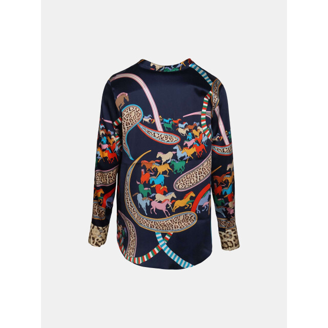 Mucho Gusto ® blouse monza kleurrijk paard luipaardprint MUCHO GUSTO® Blouse Monza Kleurrijk Paard Luipaardprint large