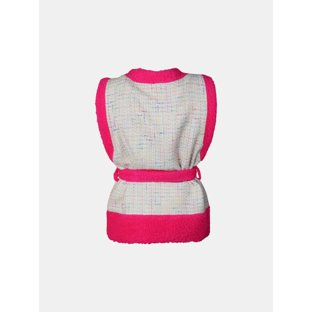 Mucho Gusto Gilet teddy roze omkeerbare riem print Gilet Teddy Roze Omkeerbare Riem Print large