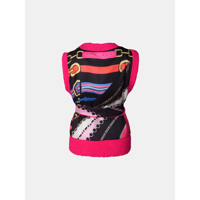 Mucho Gusto Gilet teddy roze omkeerbare riem print Gilet Teddy Roze Omkeerbare Riem Print large