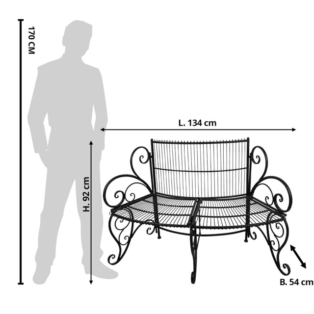 Clayre & Eef Tuinbank 134x54x92 cm metaal 3031347 large
