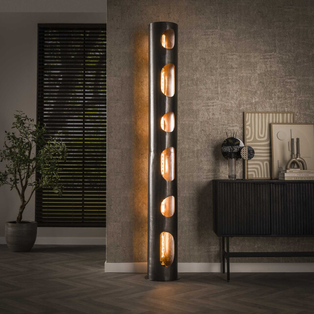 Hoyz vloerlamp organic Ø30 cylinder xxl nikkel 2911559 large