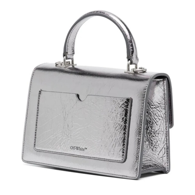 Off White Leren jitney crossbody Off-White Grijs Leren Jitney Crossbody large
