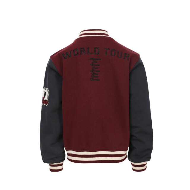 Looxs Revolution Baseball vest bordeaux/antraciet voor meisjes in de kleur 2432-5344-369 large
