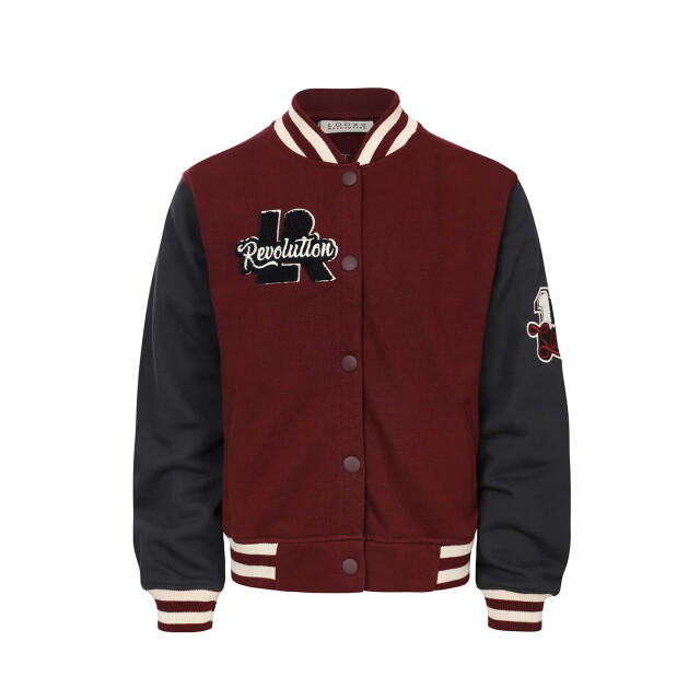 Looxs Revolution Baseball vest bordeaux/antraciet voor meisjes in de kleur 2432-5344-369 large