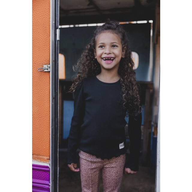 Looxs Revolution Longsleeve rib jersey graphite voor meisjes in de kleur 2431-7442-094 large