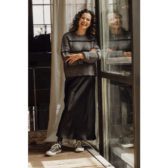 Looxs Revolution Lxs satijnen maxi rok voor dames in de kleur 2432-9779-099 large