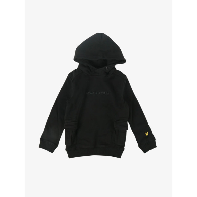 Lyle and Scott Jongens hoodie cargo pocket zwart MLB2101V-Z865-JET-BLACK large