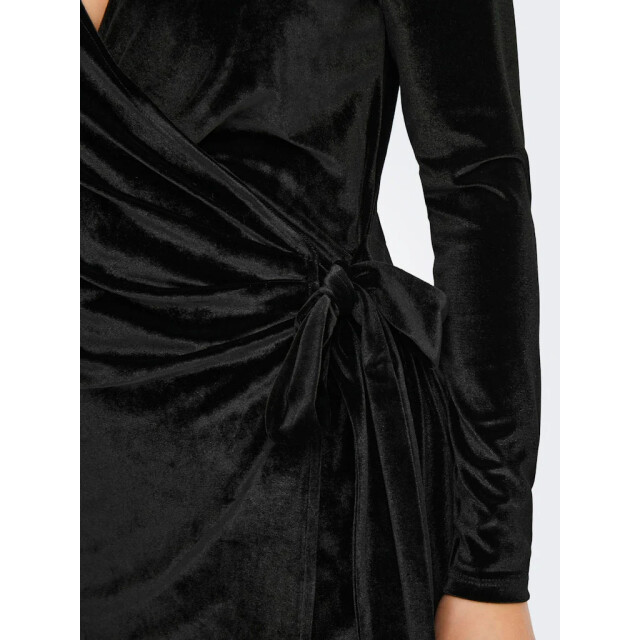 Jacqueline de Yong Sandy l/s velvet wrap dress 15336926 large