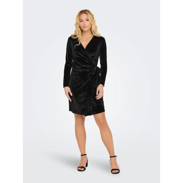 Jacqueline de Yong Sandy l/s velvet wrap dress 15336926 large