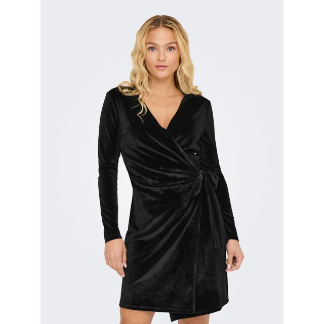 Jacqueline de Yong Sandy l/s velvet wrap dress 15336926 large