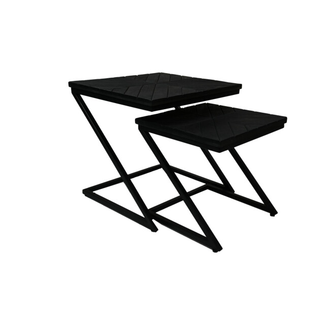 HSM Collection -vierkante bijzettafel s/2-40x40x40/50x50x50--mango/metaal 2923091 large