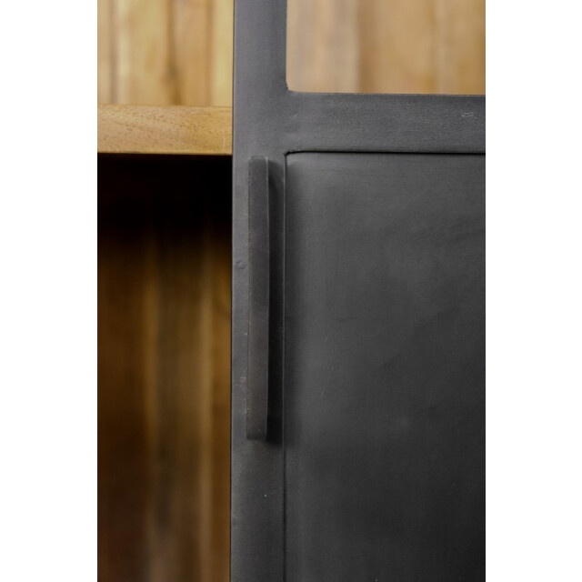 HSM Collection -vitrinekast 2 deur-85x40x185--acacia/metaal 2922592 large