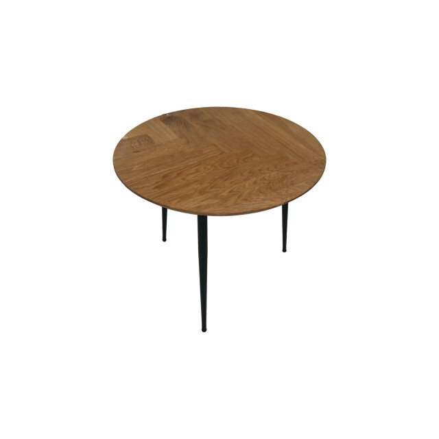 HSM Collection -ronde bijzettafel fishbone-60x60x49--eiken/metaal 2923190 large