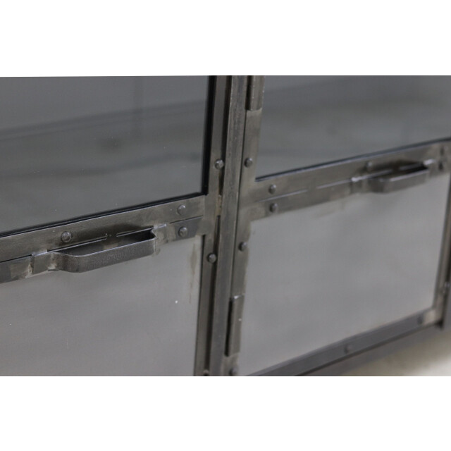 HSM Collection -dressoir brooklyn 3 deur-150x40x70--metaal/glas 2922411 large