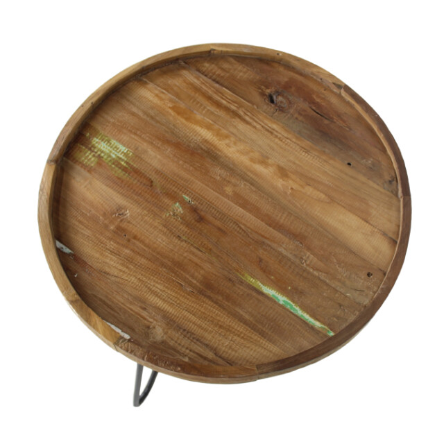 HSM Collection -bijzettafel met hairpin poten-ø60x40--teak/metaal 2923052 large