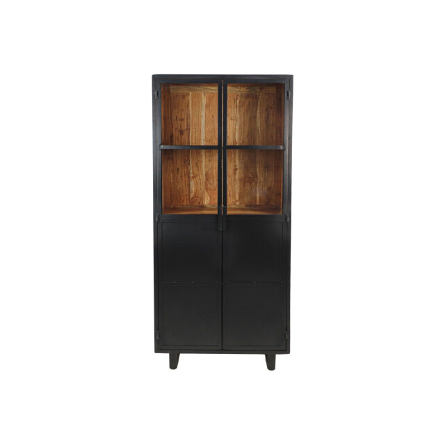 HSM Collection -vitrinekast 2 deur-85x40x185--acacia/metaal 2922592 large