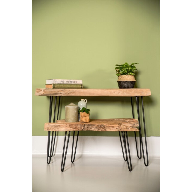 HSM Collection -rechthoekige wandtafel root-120x50x70--teak/metaal 2923092 large