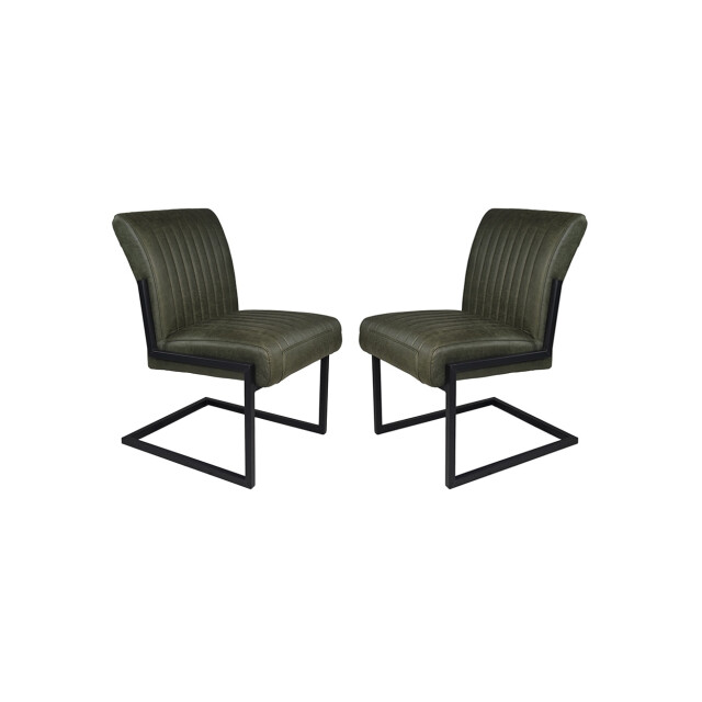 HSM Collection -eetkamerstoel texas s/2-55x50x85--leder/metaal 2925749 large