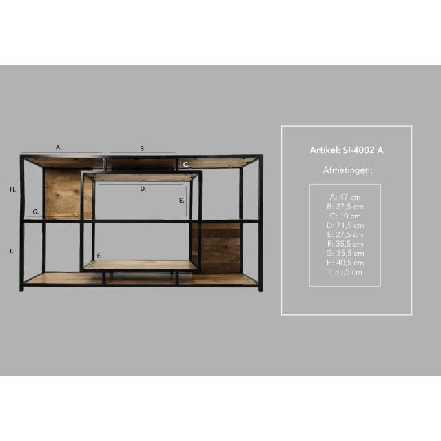 HSM Collection -open vakkenkast levels-150x35x90--mango/metaal 2922607 large