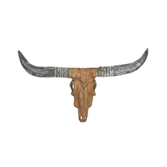 HSM Collection -decoratief buffelhoofd-70-80x6-8x50-60--teak 2923309 large