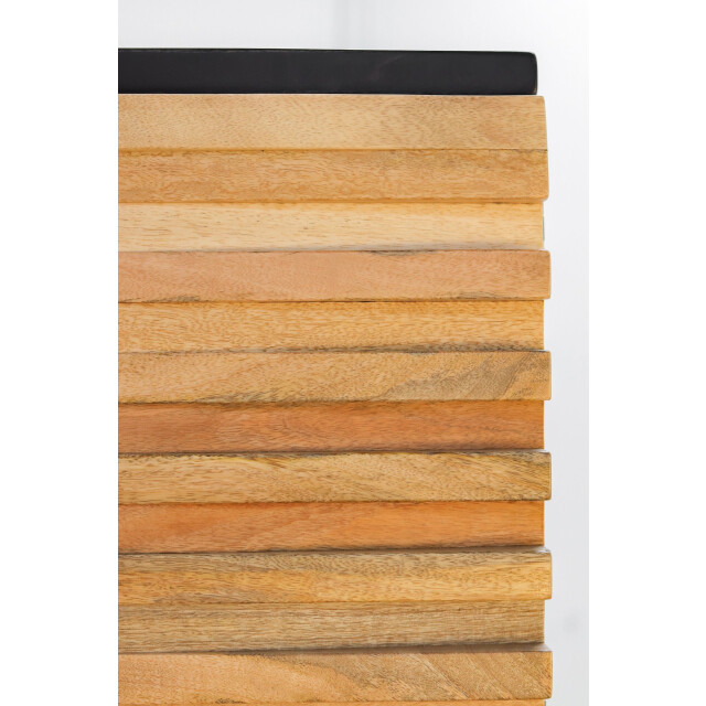 HSM Collection -wandkast lille 2 deur 2 la-110x45x190-zwart/naturel-acacia/metaal 2922587 large