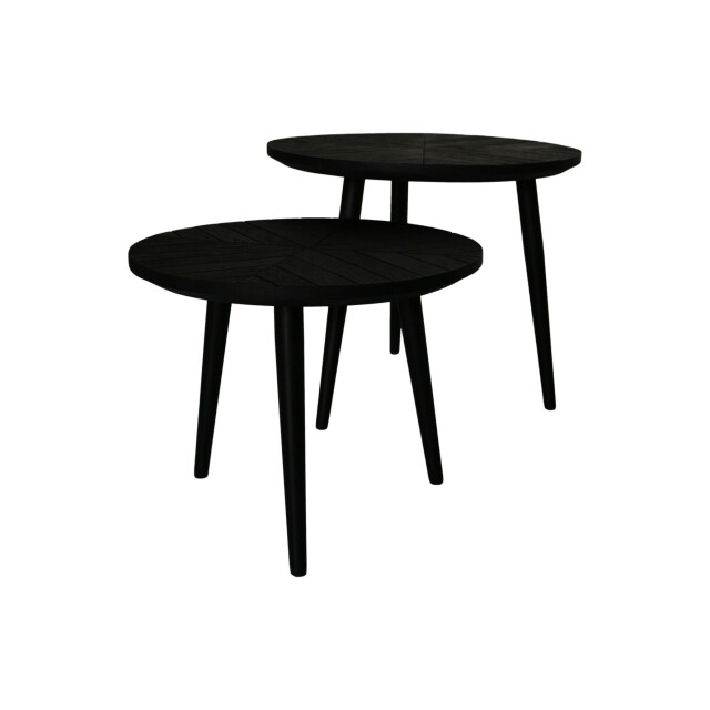 HSM Collection -ronde bijzettafel verona s/2-60x60x50/50x50x40--mango/metaal 2923126 large