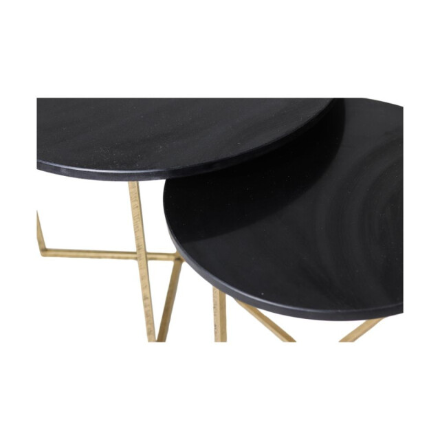 HSM Collection -ronde bijzettafel s/2-ø61x45/ø46x39--marmer/metaal 2923045 large