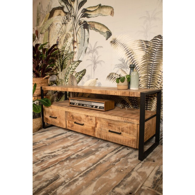 HSM Collection -tv meubel havana 3 la-150x45x60--mango/metaal 2922644 large