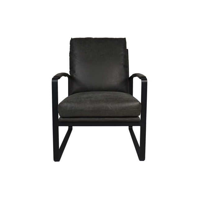 HSM Collection -fauteuil miami-95x65x95-donker -leder/metaal 2923025 large