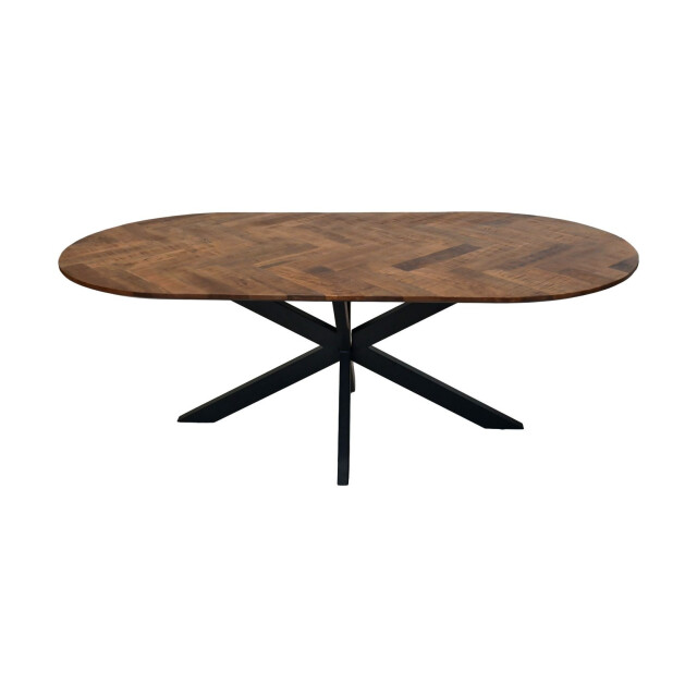 HSM Collection -ovale eettafel mozaiek-240x110x76--mango/metaal 2923905 large