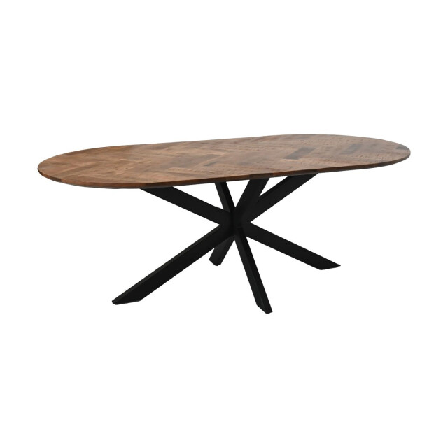 HSM Collection -ovale eettafel mozaiek-240x110x76--mango/metaal 2923905 large