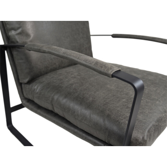 HSM Collection -fauteuil miami-95x65x95-donker -leder/metaal 2923025 large