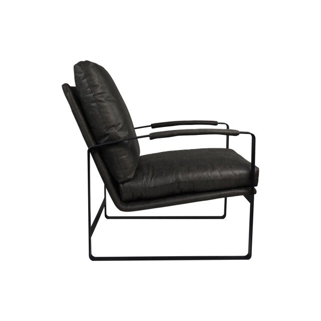 HSM Collection -fauteuil miami-95x65x95-donker -leder/metaal 2923025 large