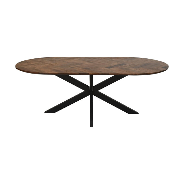 HSM Collection -ovale eettafel mozaiek-240x110x76--mango/metaal 2923905 large