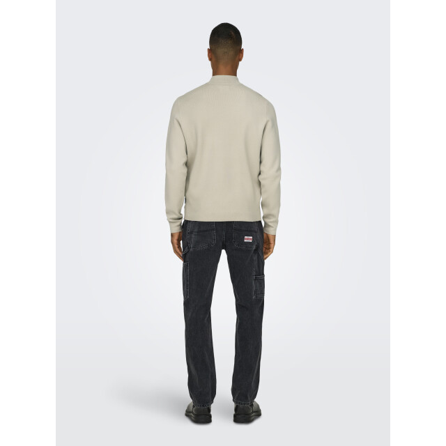 Only & Sons onscooper half zip high neck knit n 22032411 silver lining 05711.915.0004 large