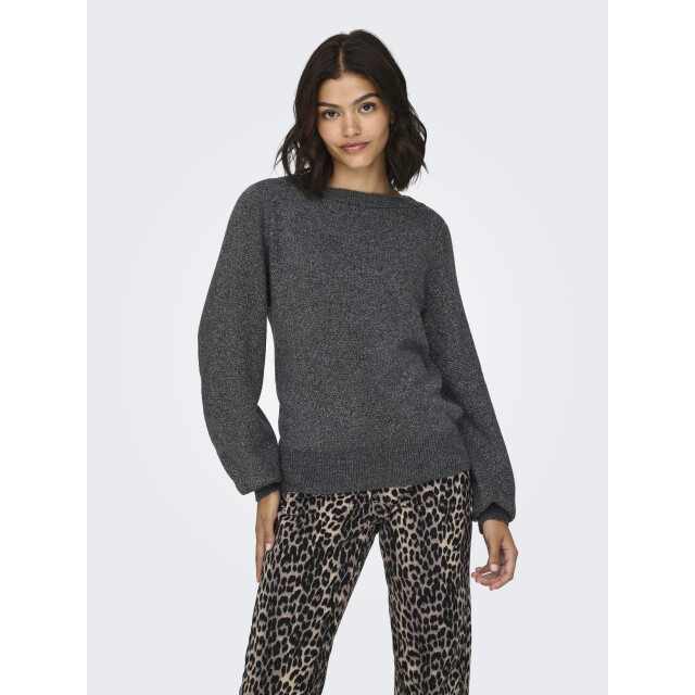 Jacqueline de Yong rue glitter l/s boat pullove knt 15330648 dark grey melange 06712.970.0021 large