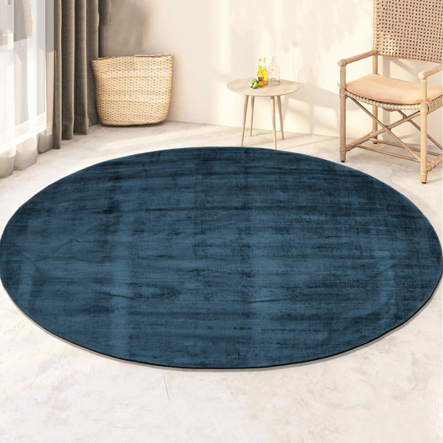 Velaar Milan königlich viscose vloerkleed rond laagpolig donker- 195 cm rond 3038549 large