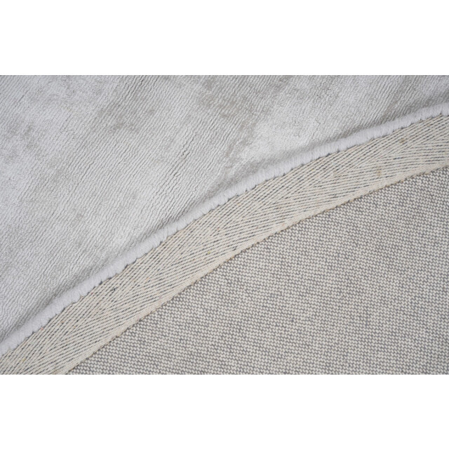 Velaar Milan königlich viscose vloerkleed rond laagpolig zilver- 115 cm rond 3038541 large