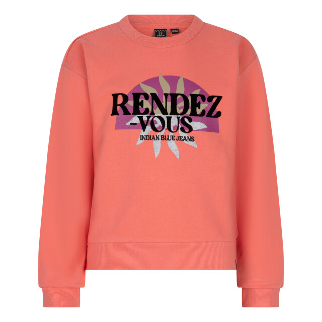 Indian Blue Meisjes sweater rendez vous helder zalm IBGW24-4011-4287 large