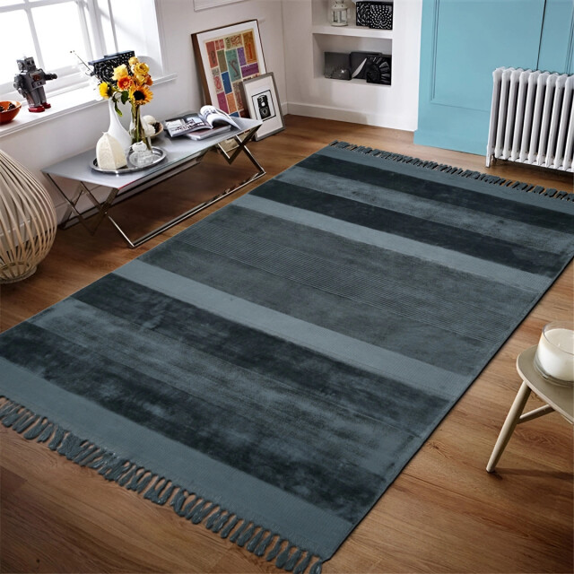Velaar Ebony viscose vloerkleed laagpolig 195x300 cm 3038565 large