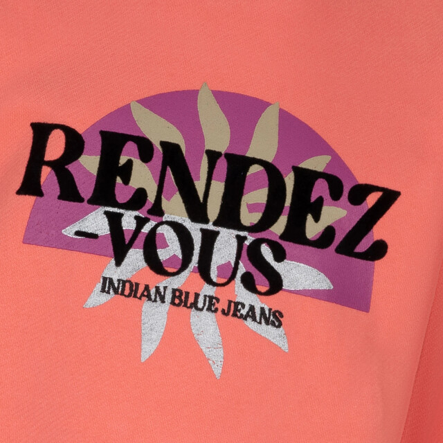 Indian Blue Meisjes sweater rendez vous helder zalm IBGW24-4011-4287 large