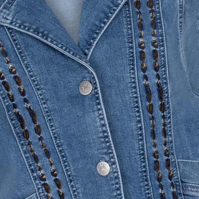 Indian Blue Meisjes denim gilet embroidery medium denim IBGW24-1053-7151 large