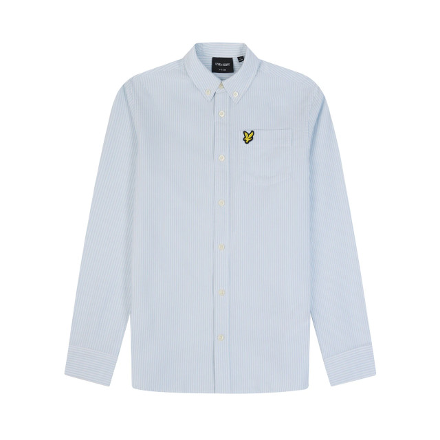 Lyle and Scott Blouse oxford gestreept licht blauw / LWB2002V - W490 Light Blue/ White large