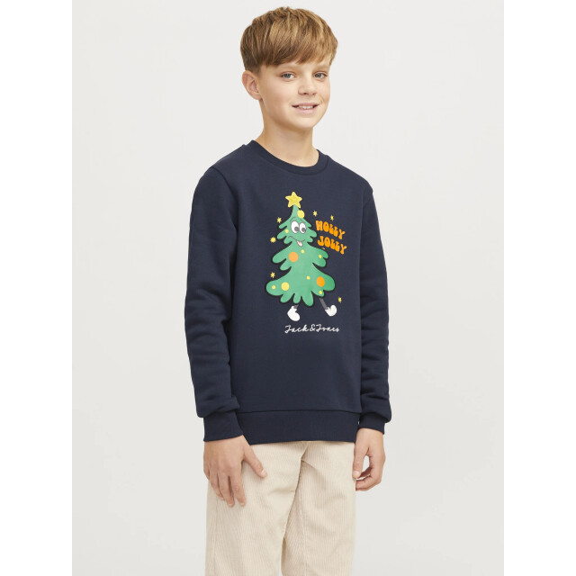 Jack & Jones Jongens kersttrui jjxmas jolly 12266208-Blauw large