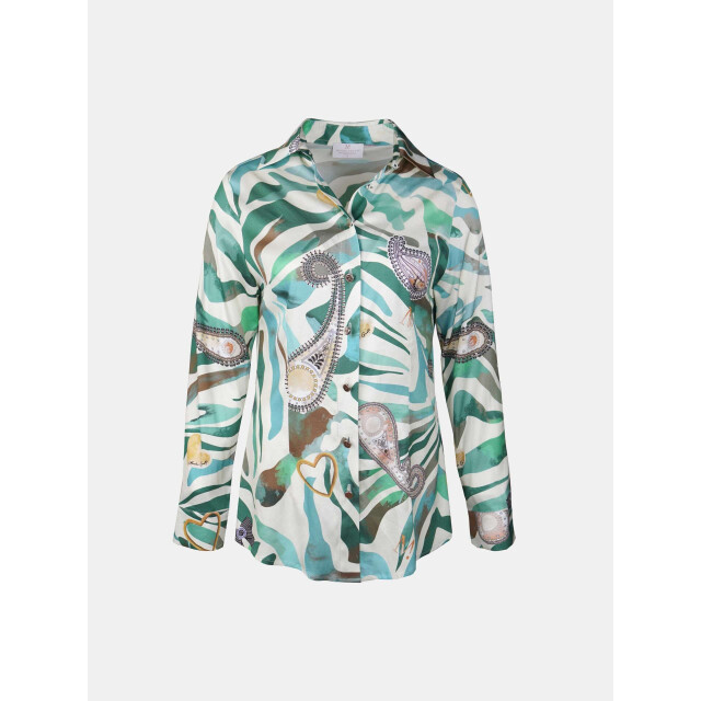 Mucho Gusto Blouse francis bay watercolor zebra print met paisley motieven Blouse Francis Bay Watercolor Zebra Print met Paisley Motieven large