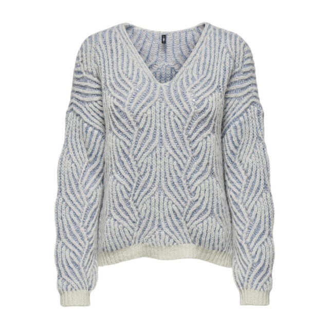 Only Onlelin life ls v-neck cc knt ecru dessin 4219.08.0149 large