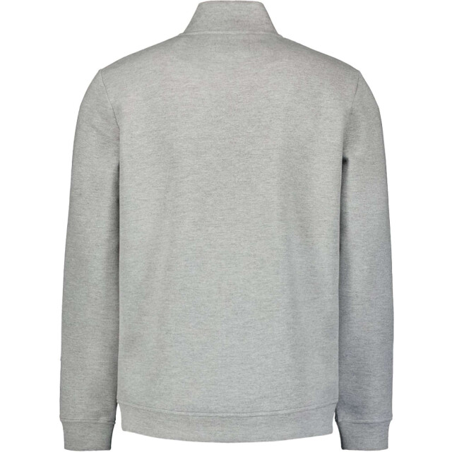 No Excess Sweater full zipper pique bomber grey melange N1006-102 large