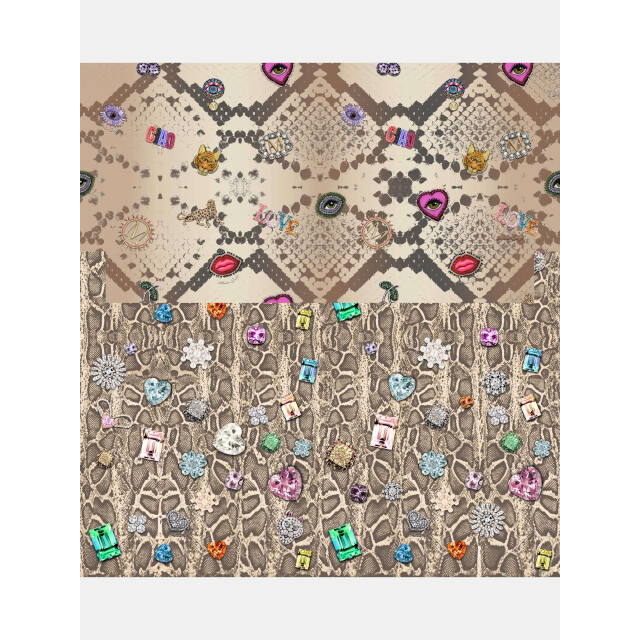 Mucho Gusto Jurk louvain speelse elegantie met slangenprint en kleurrijke broches Jurk Louvain Speelse Elegantie met Slangenprint en Kleurrijke Broches large