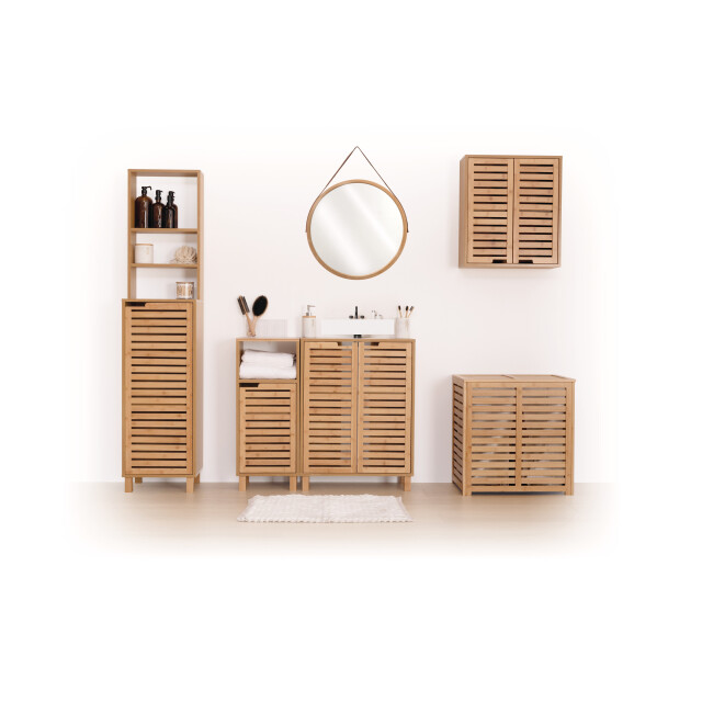 4goodz Sicela wastafelonderkast met uitsparing 28x60x80 cm wastafelmeubel bamboe 3047764 large