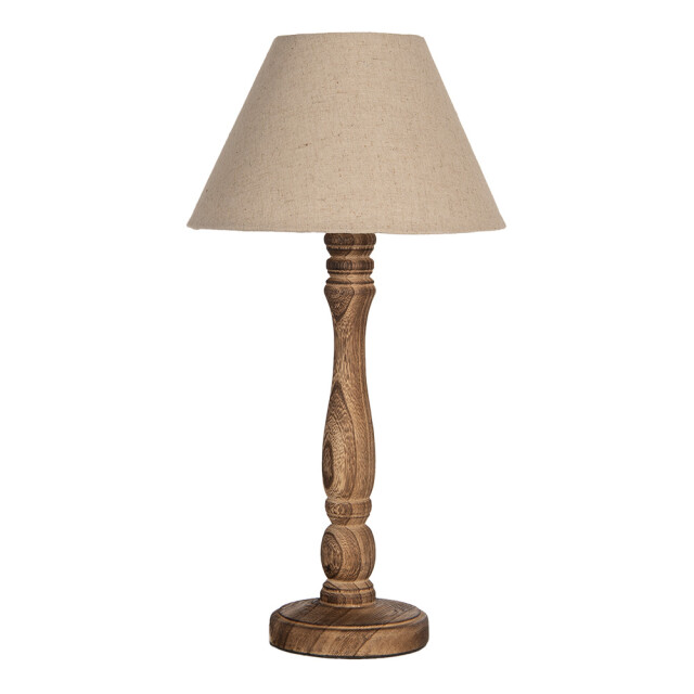 Clayre & Eef Tafellamp Ø 26x50 cm hout bureaulamp 3039206 large